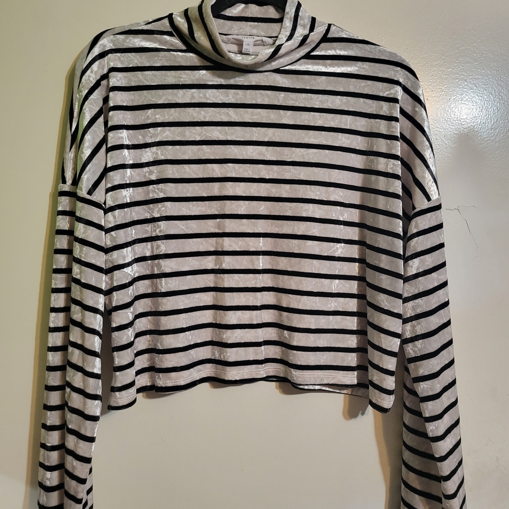 Striped Black and White Women's Top
